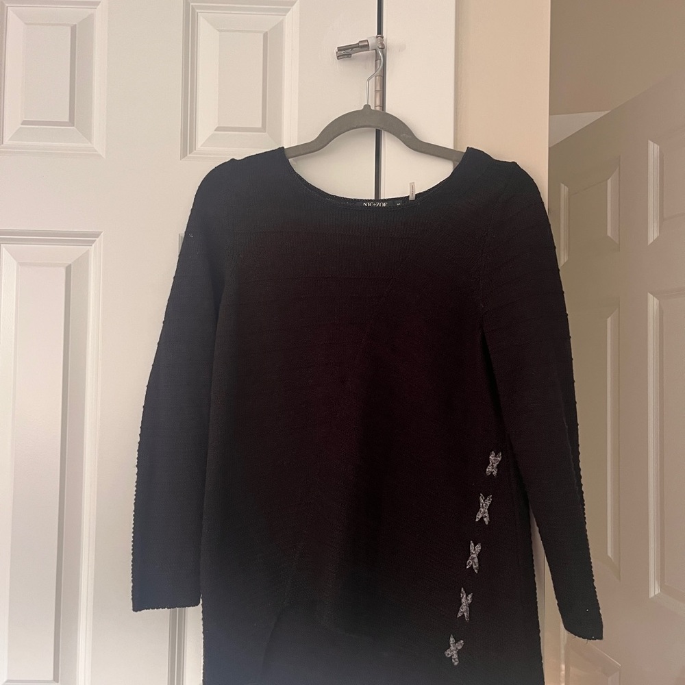 NIC+ZOE Black Sweater Tunic with Accents